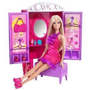 Barbie バービー Dress-Up To Make-Up Closet and Barbie バービー Doll ドール Set