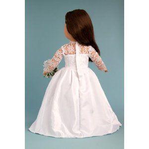Princess Kate Royal Wedding Dress with White Leather Shoes and Tulle Veil; fits 18 inch American Gの画像
