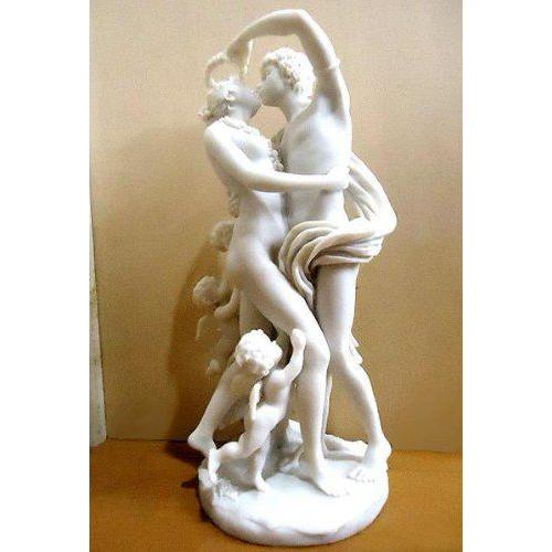 ゼピュロス(西風)とフローラの大理石風ヌード彫刻像 : ワールド輸入
