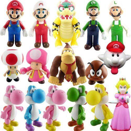 Super Mario スーパーマリオ Bros PVC Figure Collectors Set of 16