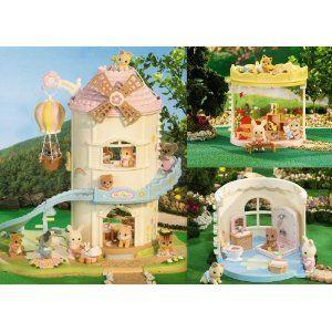 Calico Critters Windmill Baby Playhouse Playroom Bathroom 3 Sets