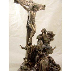 Huge Bronze Crucifix of Christ Scene Jesus Cross Statueキリストシーンイエス十字架像の巨大なブロンの画像
