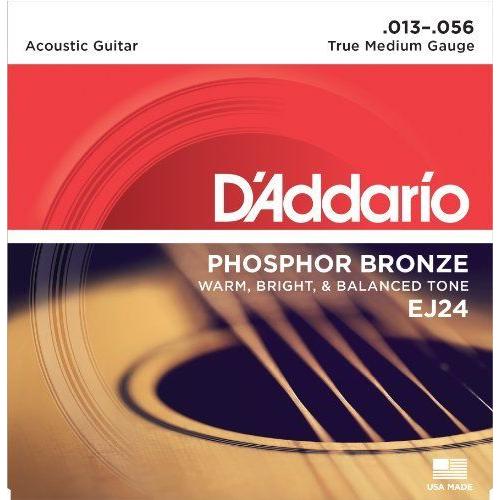 D'Addario (ダダリオ) EJ24 Phosphor Bronze アコースティックギター 弦， True Medium， 13-56