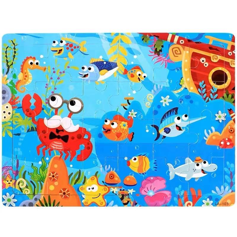 30ピース木製パズル ジグソーパズル 子供向けパズル 知育玩具 クルマ