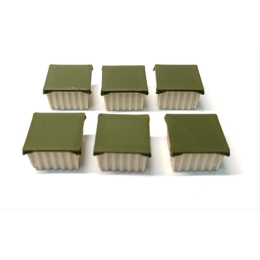 1/150 無蓋貨車用積荷 工業塩コンテナセット 6個入【彩色済み】【情景