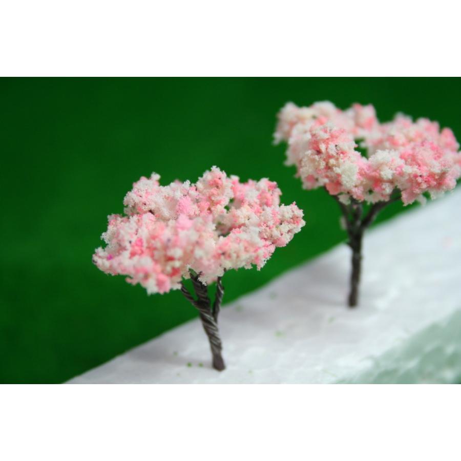 樹木模型 桜 40mm ピンク×白の桜 5本セット : わき役黒ちゃんヤフー店