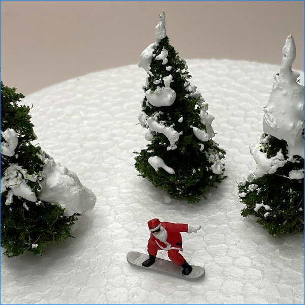 ミニチュアクリスマスツリー 針葉樹 50-60mm 3本セット 積雪樹木