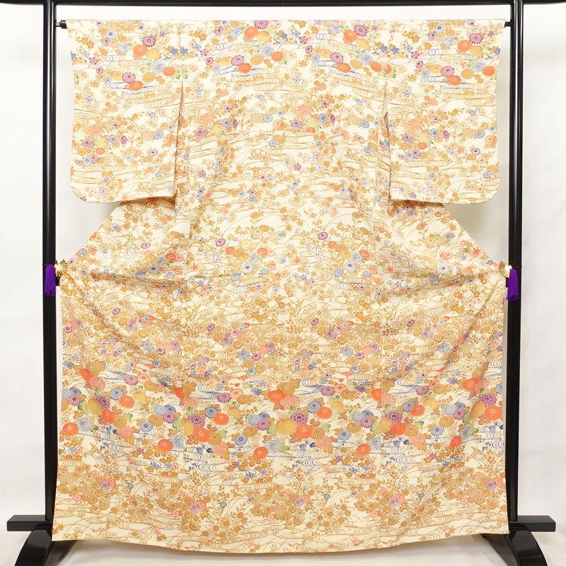 着物 小紋 袷 古典柄 しつけ糸付き 未使用品