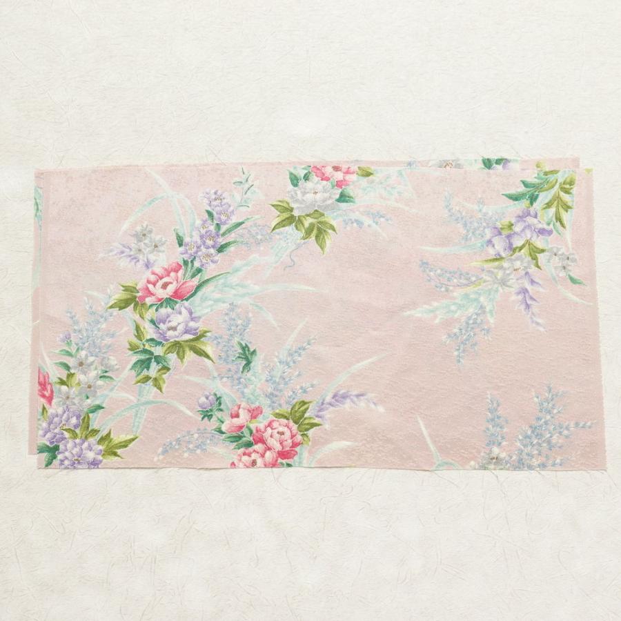 中古 小紋 総柄 正絹 花柄 袷仕立て 身丈164cm 裄丈66.5cm 金彩 ピンク_20