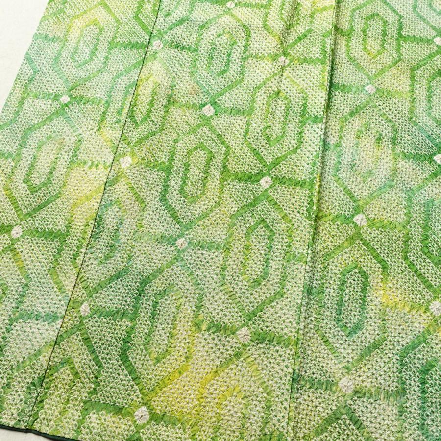 中古 小紋 絞り 総絞り 正絹 亀甲柄 袷仕立て 身丈161cm 裄丈68cm 一部