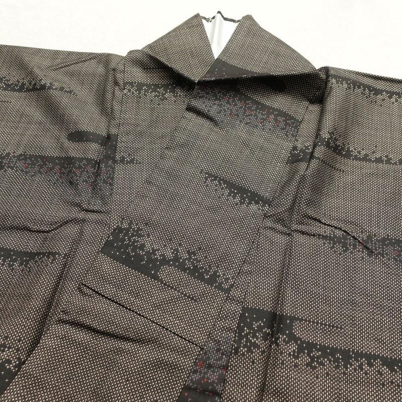 中古 紬 正絹 古典柄 袷仕立て 身丈158cm 裄丈63.5cm 紬着物 茶 【公式