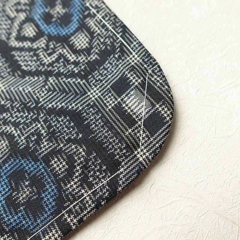 中古 村山大島紬 良品 証紙あり しつけ糸付き 正絹 幾何学柄・抽象柄