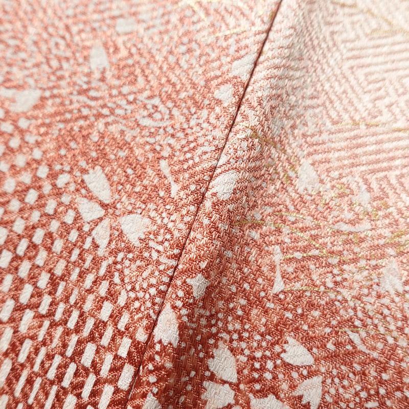 中古 訪問着 良品 正絹 刺繍 金彩 古典柄 袷仕立て 橙_10