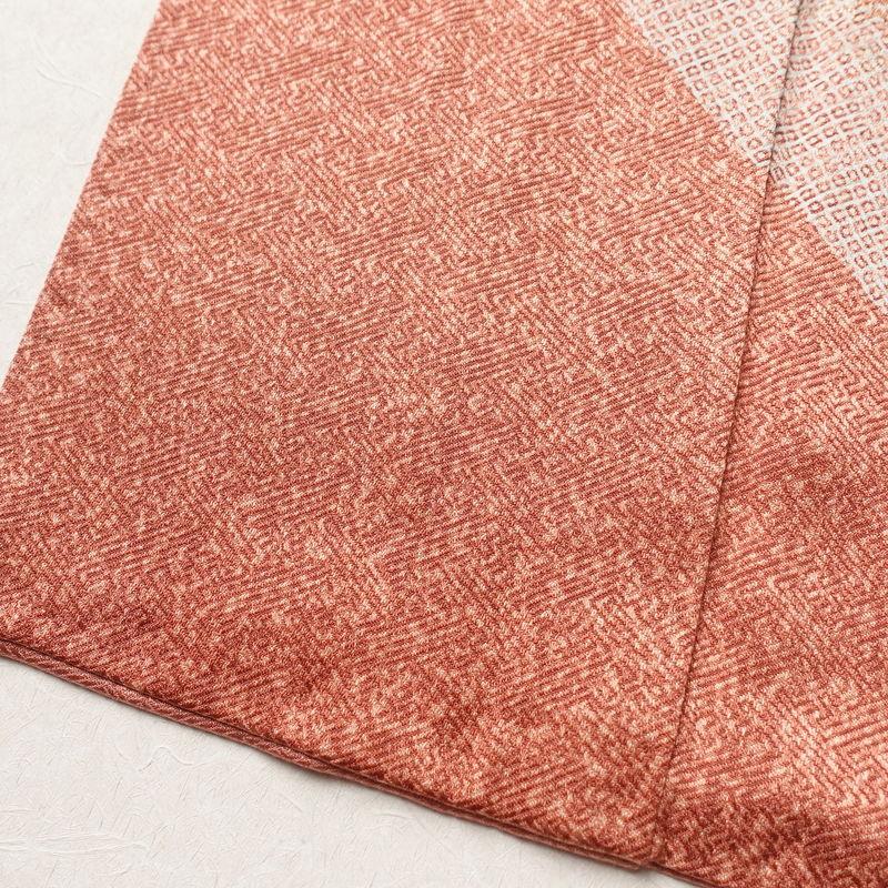 中古 訪問着 良品 正絹 刺繍 金彩 古典柄 袷仕立て 橙_11