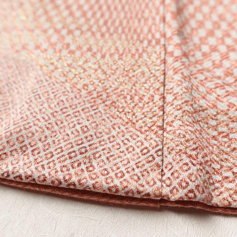 中古 訪問着 良品 正絹 刺繍 金彩 古典柄 袷仕立て 橙_12