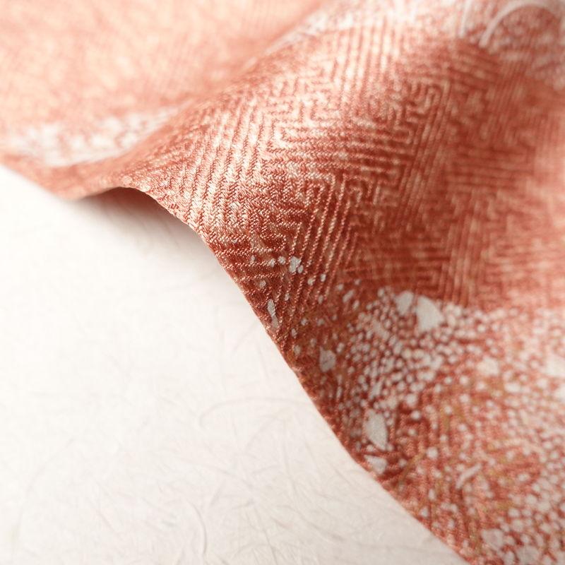中古 訪問着 良品 正絹 刺繍 金彩 古典柄 袷仕立て 橙_13