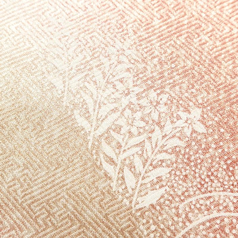 中古 訪問着 良品 正絹 刺繍 金彩 古典柄 袷仕立て 橙_17