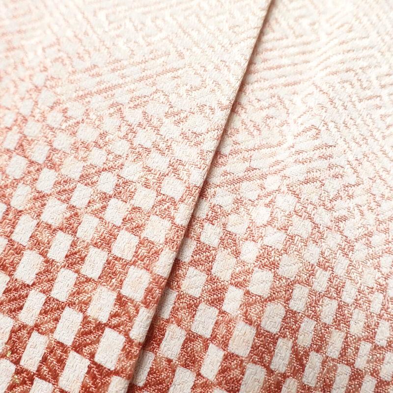中古 訪問着 良品 正絹 刺繍 金彩 古典柄 袷仕立て 橙_9
