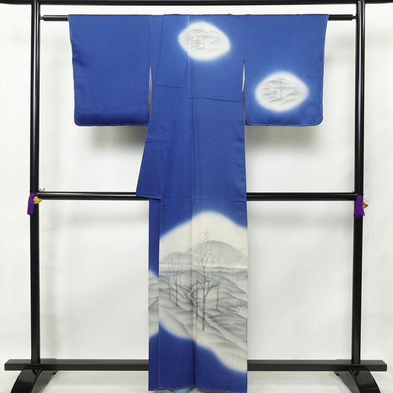 中古 訪問着 長襦袢 セット商品 しつけ糸付き 正絹 風景柄 袷仕立て