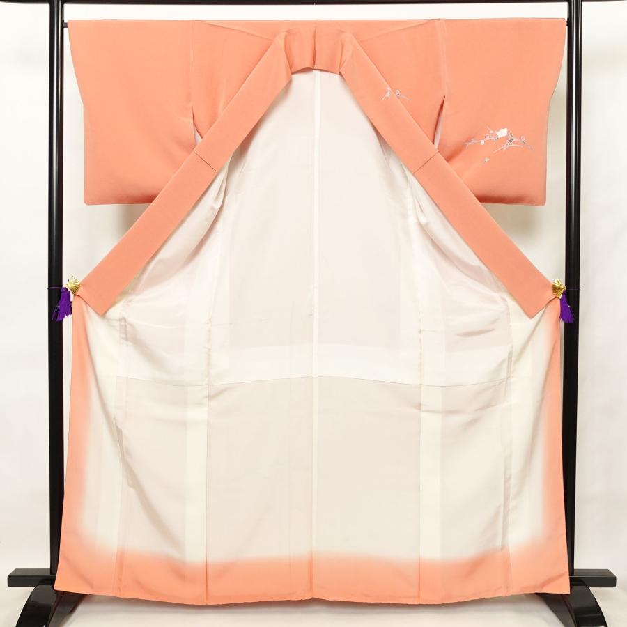 中古 訪問着 美品 加賀友禅 落款入り 作家物 正絹 花柄 袷仕立て 身丈