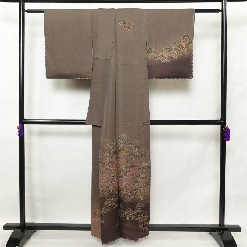 中古 付け下げ 良品 スワトウ刺繍 一つ紋付き しつけ糸付き 正絹