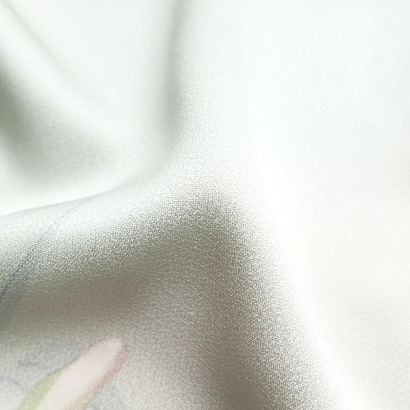 中古 付け下げ 良品 手描き 李清 落款入り 正絹 花柄 袷仕立て