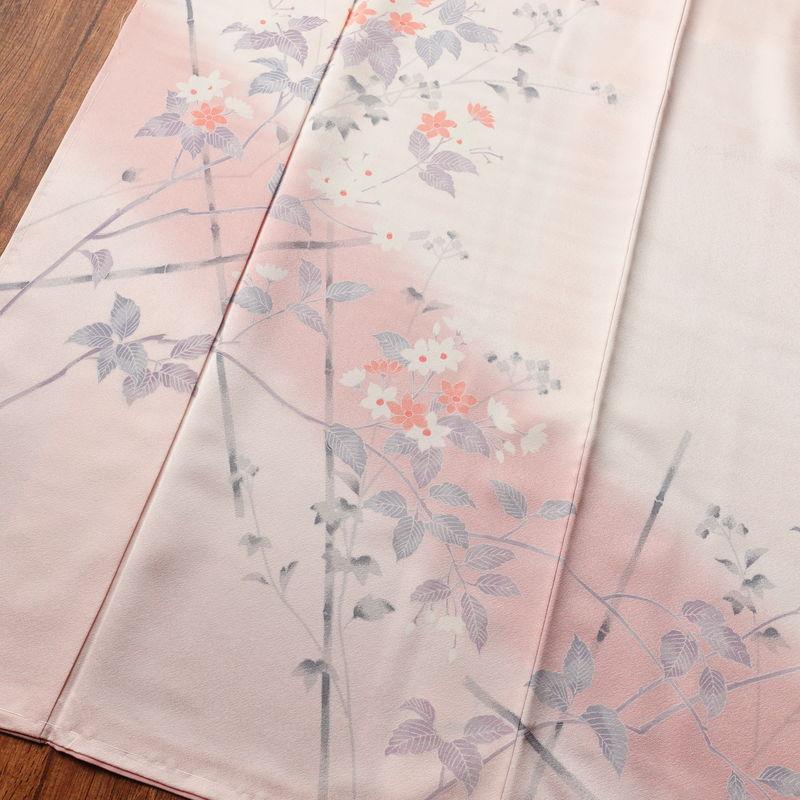中古 付け下げ しつけ糸付き 正絹 花柄 袷仕立て 身丈158.5cm 裄丈65.5 