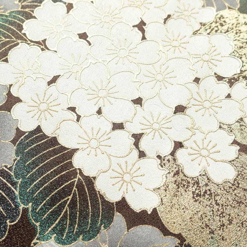 振袖 正絹 金駒刺繍 箔 蝶 花柄 袷仕立て 身丈175cm 裄丈68cm 黄・黄土