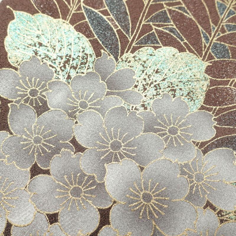振袖 正絹 金駒刺繍 箔 蝶 花柄 袷仕立て 身丈175cm 裄丈68cm 黄・黄土