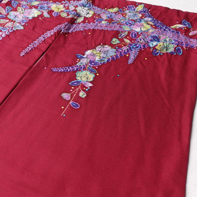 中古 振袖 辻が花 作家物 孝美 落款入り 良品 絞り 正絹 花柄 袷仕立て
