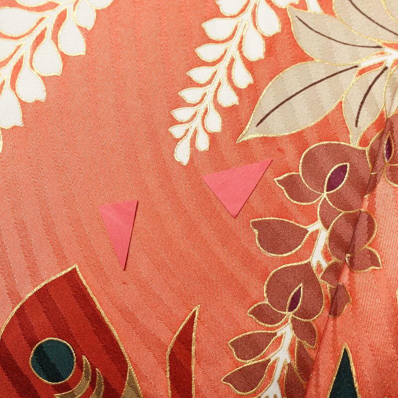 中古 振袖 正絹 蝶 古典柄 袷仕立て 身丈166cm 裄丈67cm 箔 金彩 成人