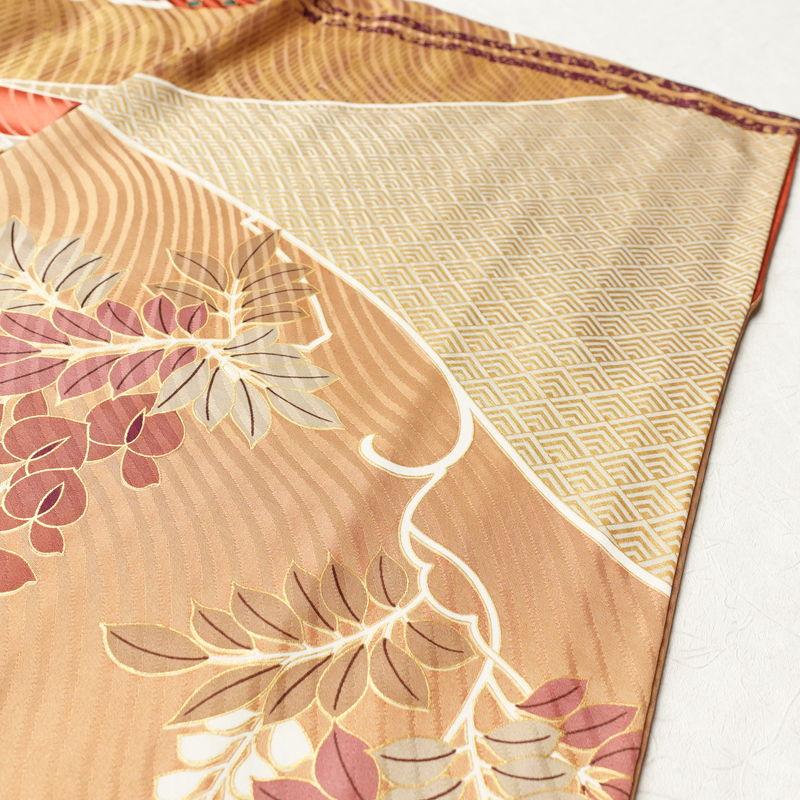 振袖☆成人式【正絹】☆身丈167 ☆黄土色系　★中古 振袖☆成人式【正絹】☆身丈167 ☆黄土色系 ☆中古