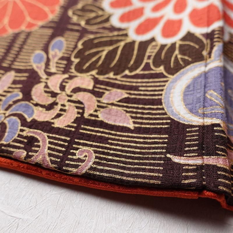 中古 振袖 長襦袢セット 良品 金駒刺繍 正絹 古典柄 蝶 金彩 袷仕立て