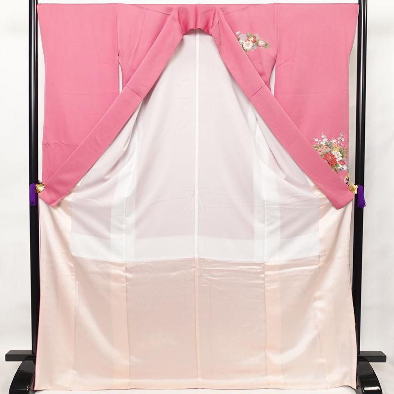 中古 振袖 良品 正絹 古典柄 袷仕立て 身丈173cm 裄丈68cm 箔 金彩 フォーマル 着物 成人式 ピンク_2