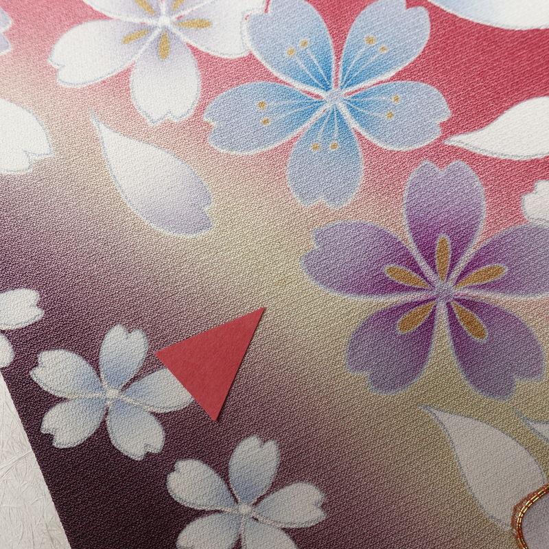 中古 振袖 金駒刺繍 正絹 花柄 袷仕立て 身丈176cm 裄丈68cm 金彩 成人