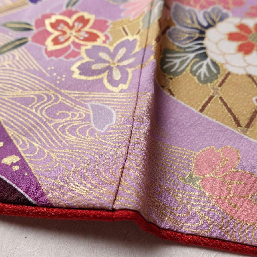 中古 振袖 金駒刺繍 正絹 古典柄 袷仕立て 身丈170.5cm 裄丈68cm 箔 