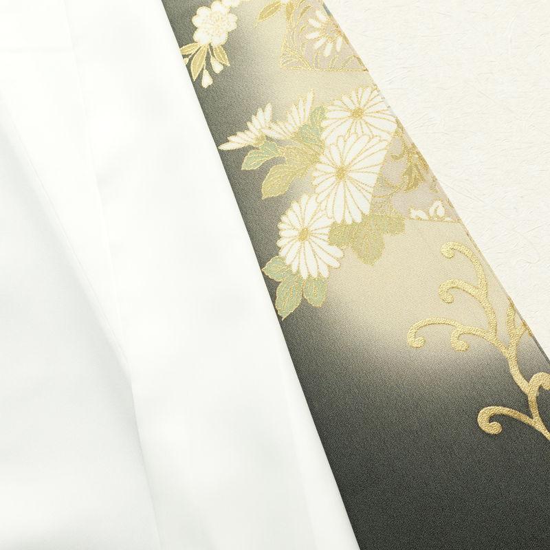 中古 色留袖 五つ紋付き 比翼付き 縮緬 正絹 金駒刺繍 古典柄 袷仕立て