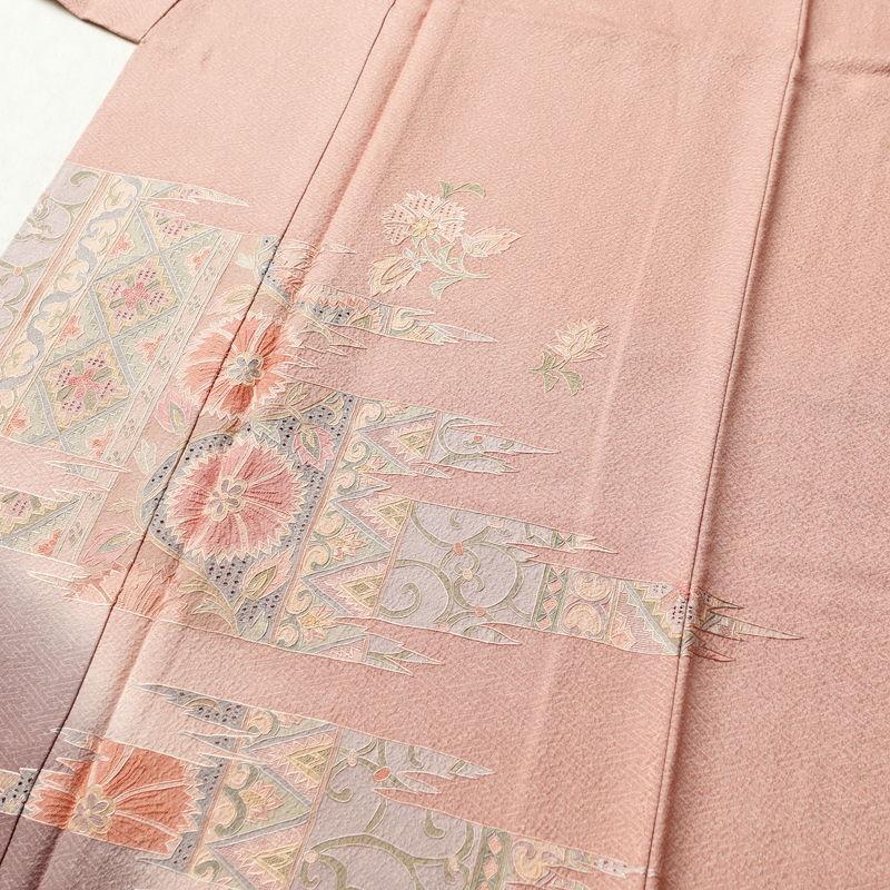 中古 色留袖 良品 蘇州刺繍 一つ紋付き 正絹 古典柄 袷仕立て 身丈