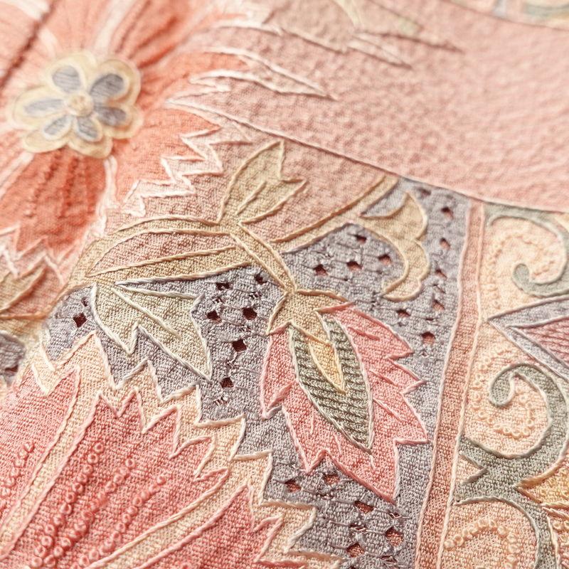 色留袖 着物 中古 正絹 袷 紋付 一つ紋 蘇州刺繍 中国刺繍 花の図 箔糸 抹茶色 多色 身丈153.5cm 裄64.5cm SA きもの北條 A1286-10 楽天市場】蘇州刺繍（種類（着物）色留袖）の通販