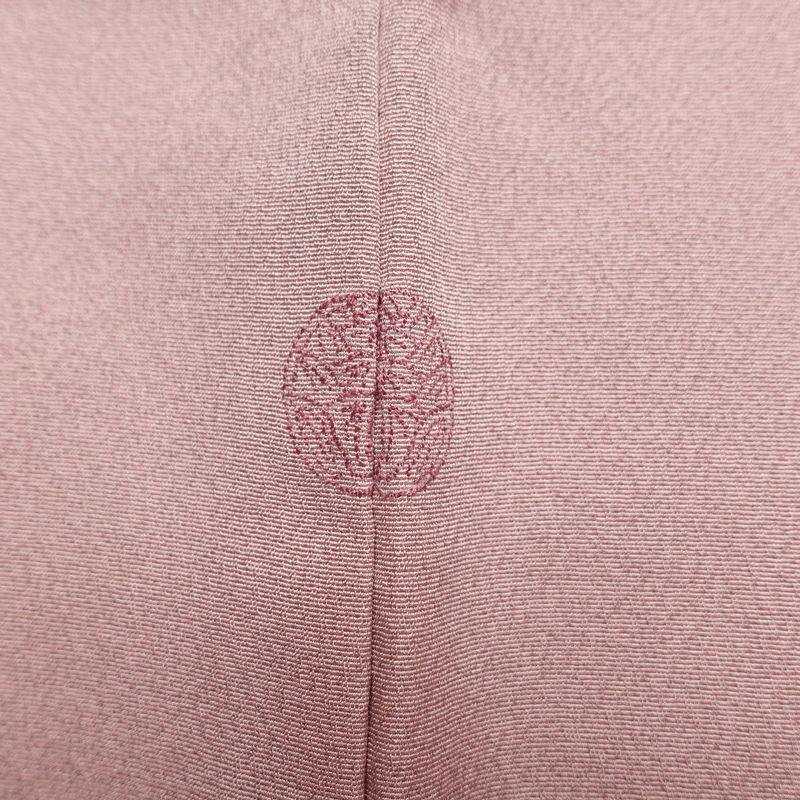 中古 色無地 良品 しつけ糸付き 一つ紋付き 正絹 流水・波柄 袷仕立て 身丈