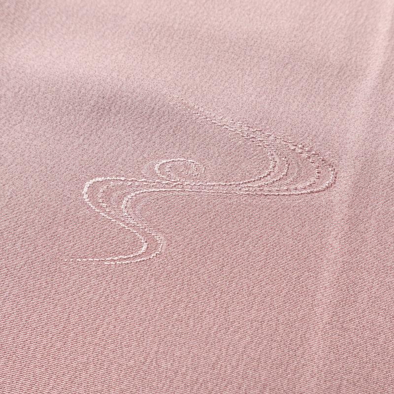 中古 色無地 良品 しつけ糸付き 一つ紋付き 正絹 流水・波柄 袷仕立て 身丈