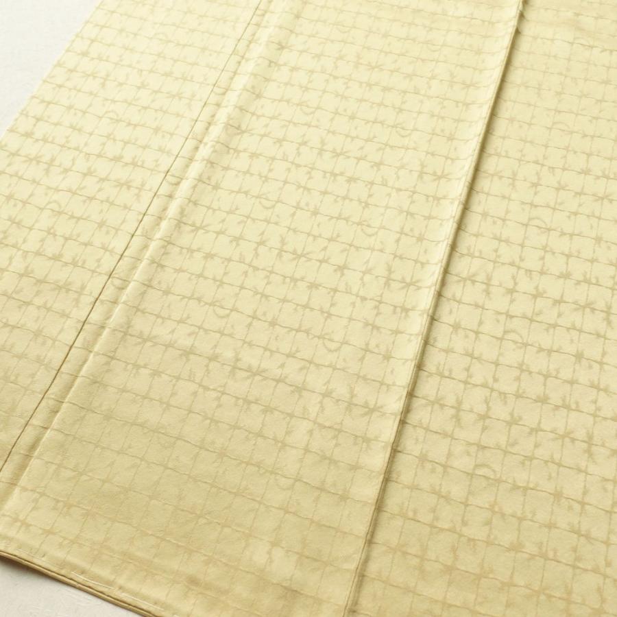 中古 色無地 しつけ糸付き 一つ紋付き 正絹 チェック・格子柄 袷