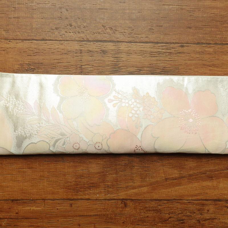 中古 袋帯 六通柄 良品 フォーマル用 正絹 花柄 金・銀 : 和ころも