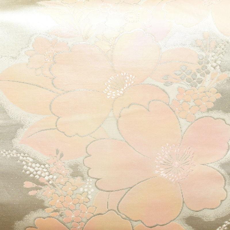 中古 袋帯 六通柄 良品 フォーマル用 正絹 花柄 金・銀 : 和ころも