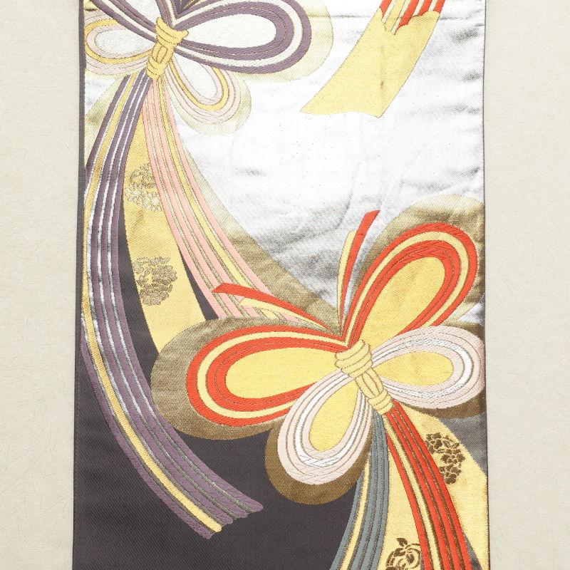 中古 袋帯 六通柄 良品 振袖用 正絹 古典柄 紫・藤色 : 和ころも