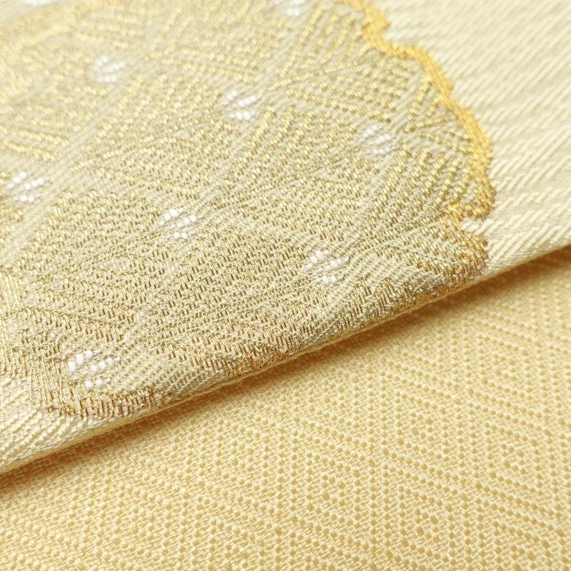 中古 袋帯 六通柄 フォーマル用 正絹 古典柄 黄・黄土色