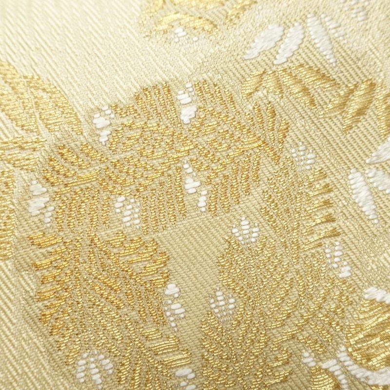 中古 袋帯 六通柄 フォーマル用 正絹 古典柄 黄・黄土色