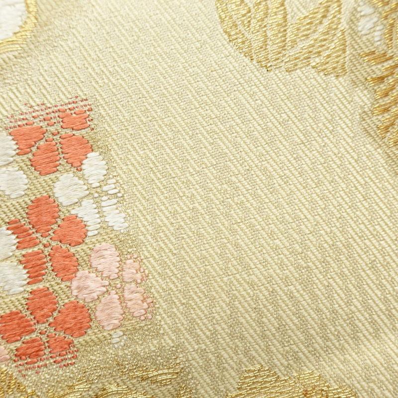 中古 袋帯 六通柄 フォーマル用 正絹 古典柄 黄・黄土色