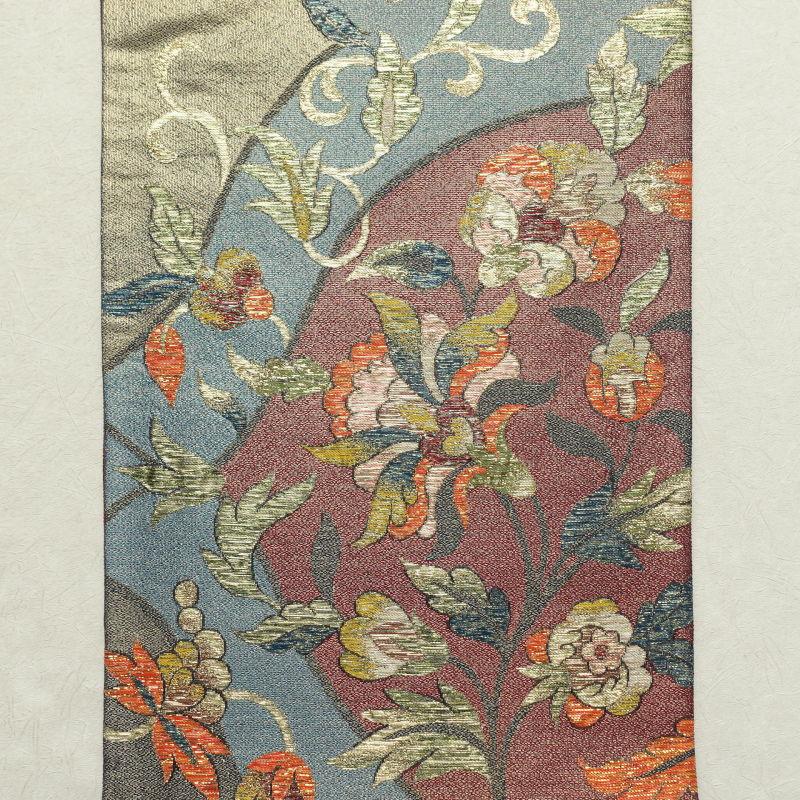 中古 袋帯 六通柄 美品 フォーマル用 正絹 木の葉・植物柄 多色使い_10