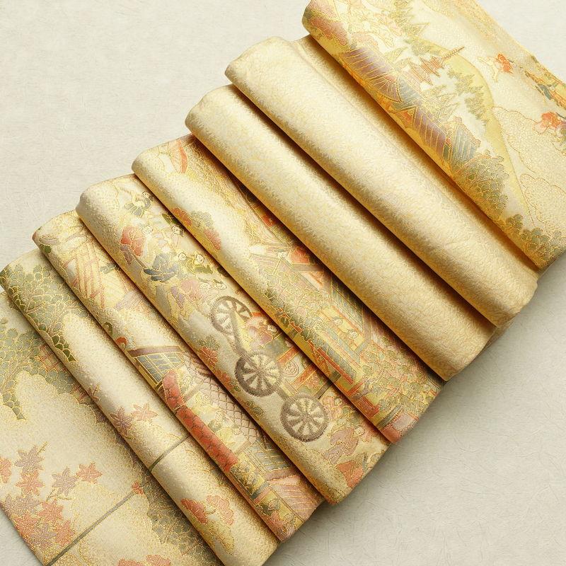中古 袋帯 佐賀錦 六通柄 フォーマル用 正絹 風景柄 金・銀 : 和ころも